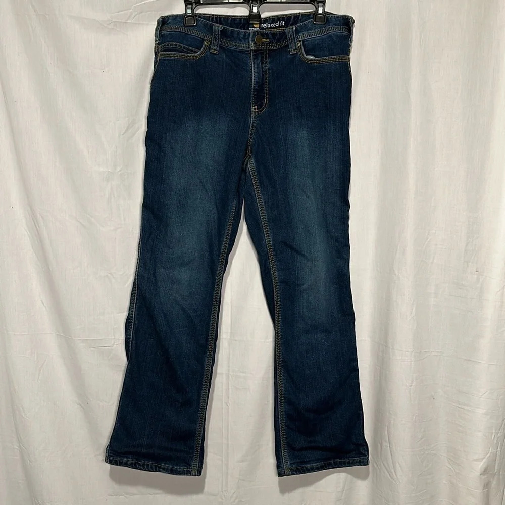 women's flannel lined Carhartt jeans size 12 short